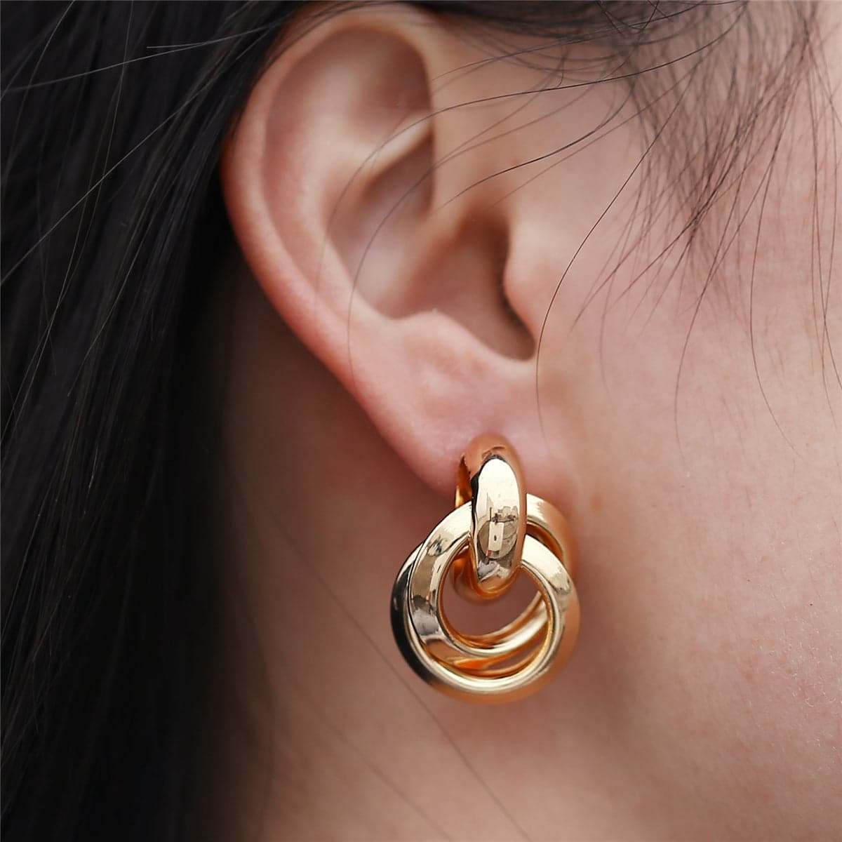Goldtone Knot Drop Earrings