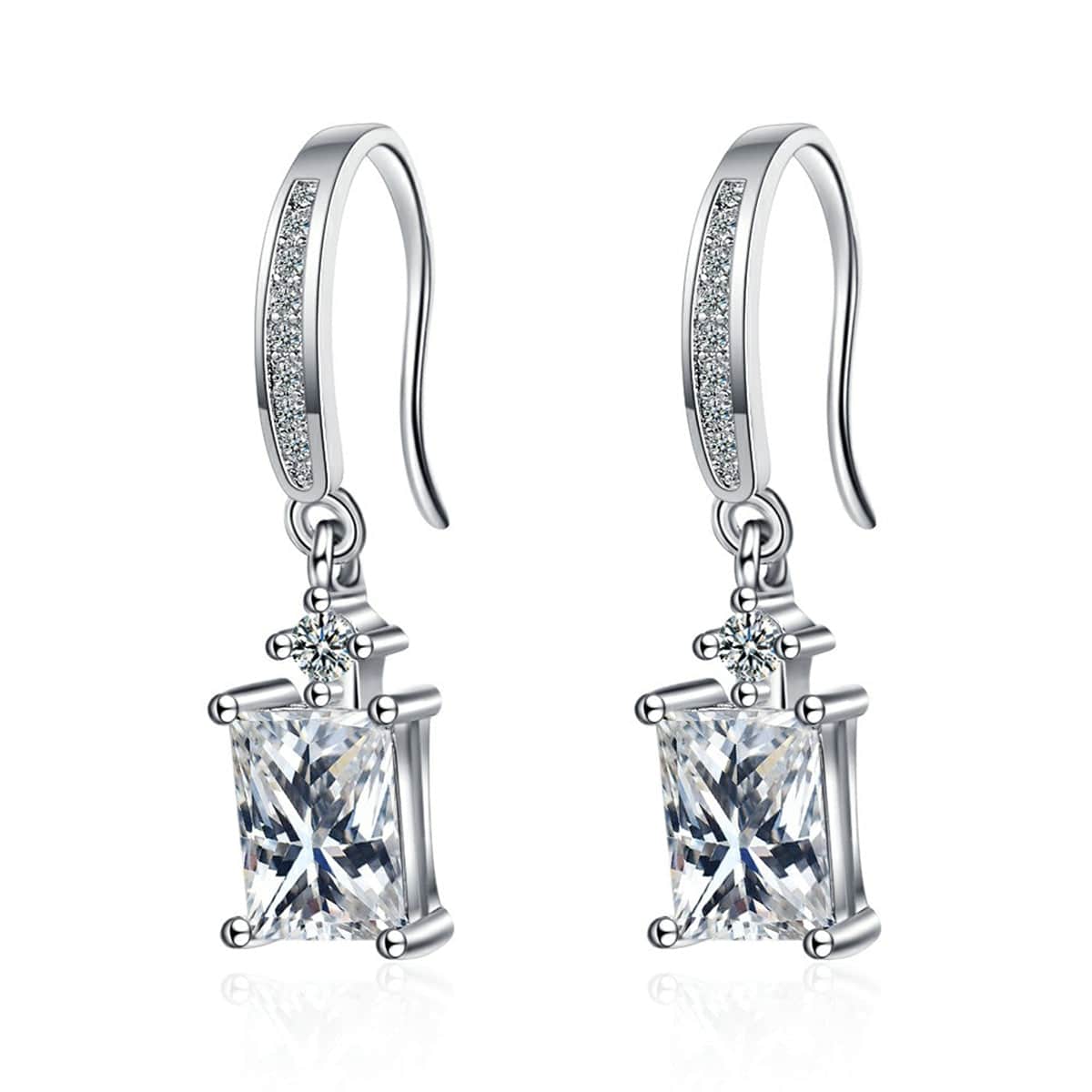 Crystal & Cubic Zirconia Emerald-Cut Hook Drop Earrings