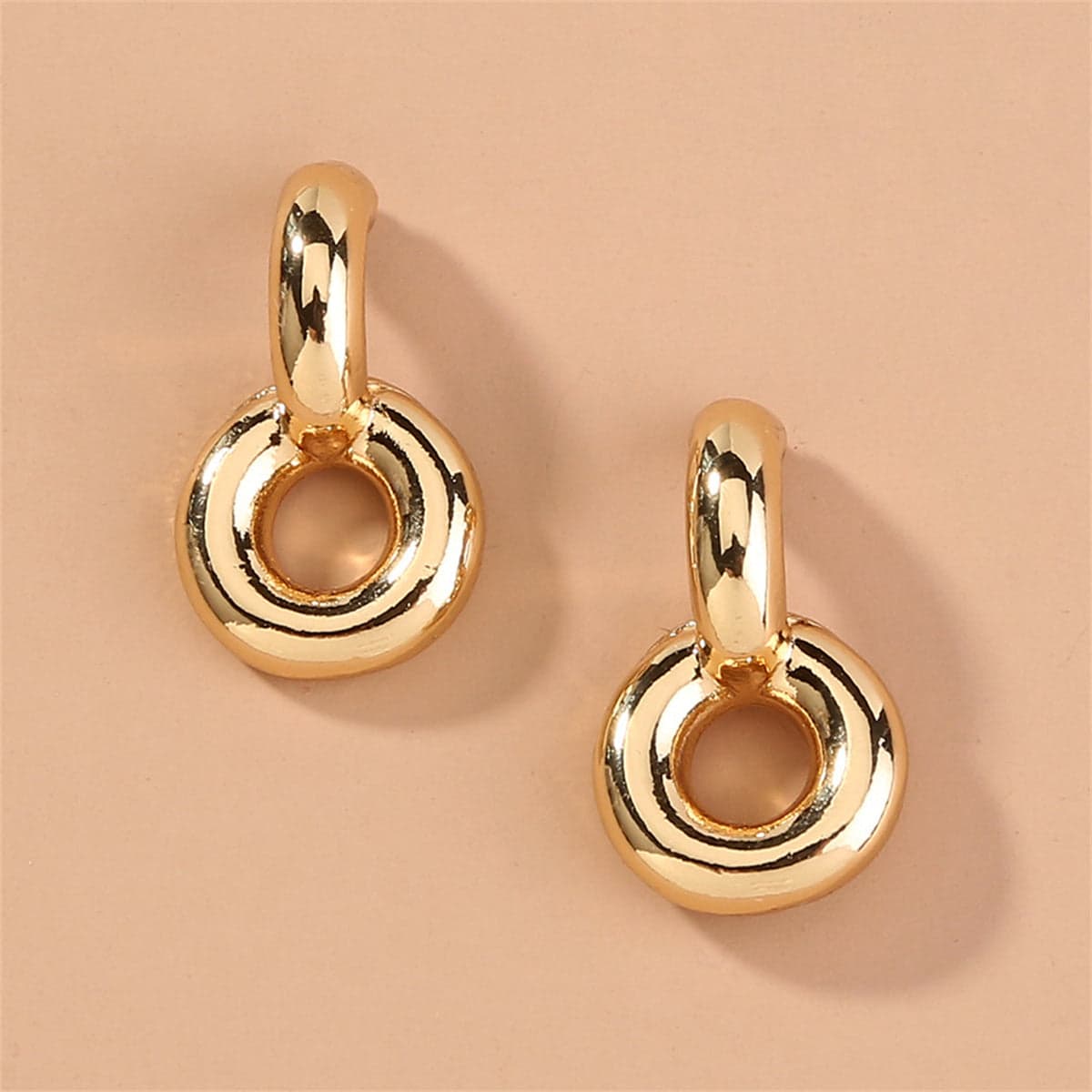 Goldtone Doughnut Drop Earrings