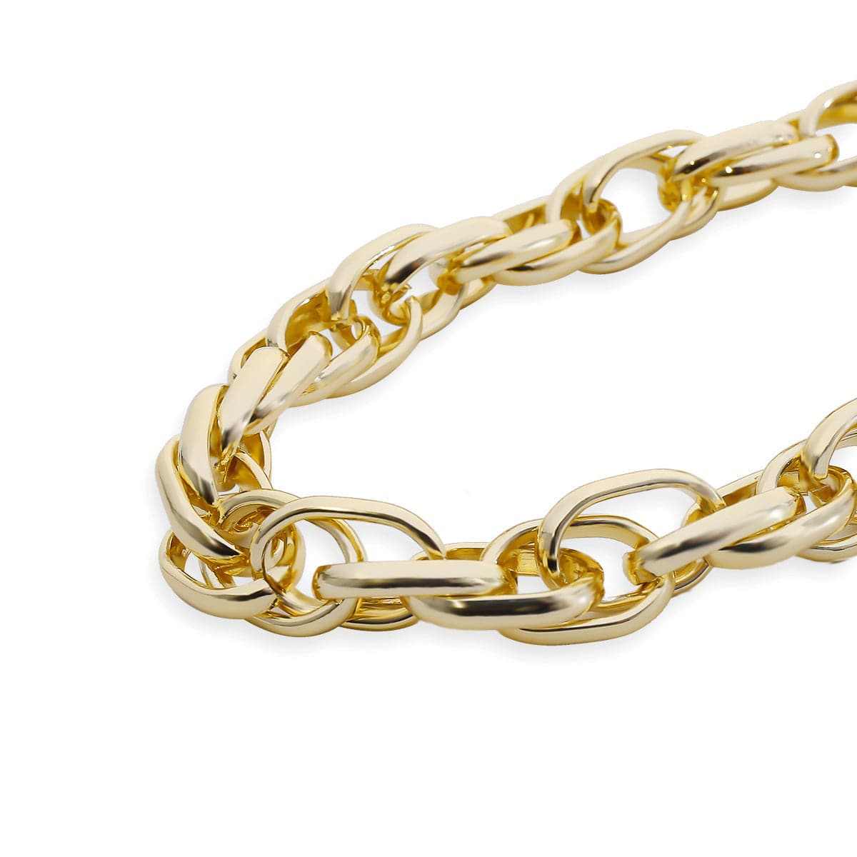 Goldtone Interlocked Chain Choker Necklace