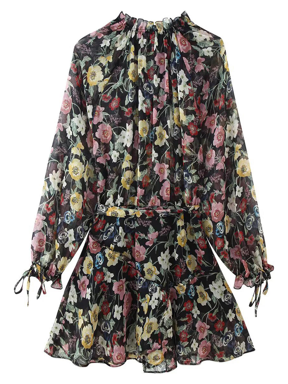 long straight dress with sleeves LESET Lauren Long Sleeve Maxi Dress in Black in Jersey
