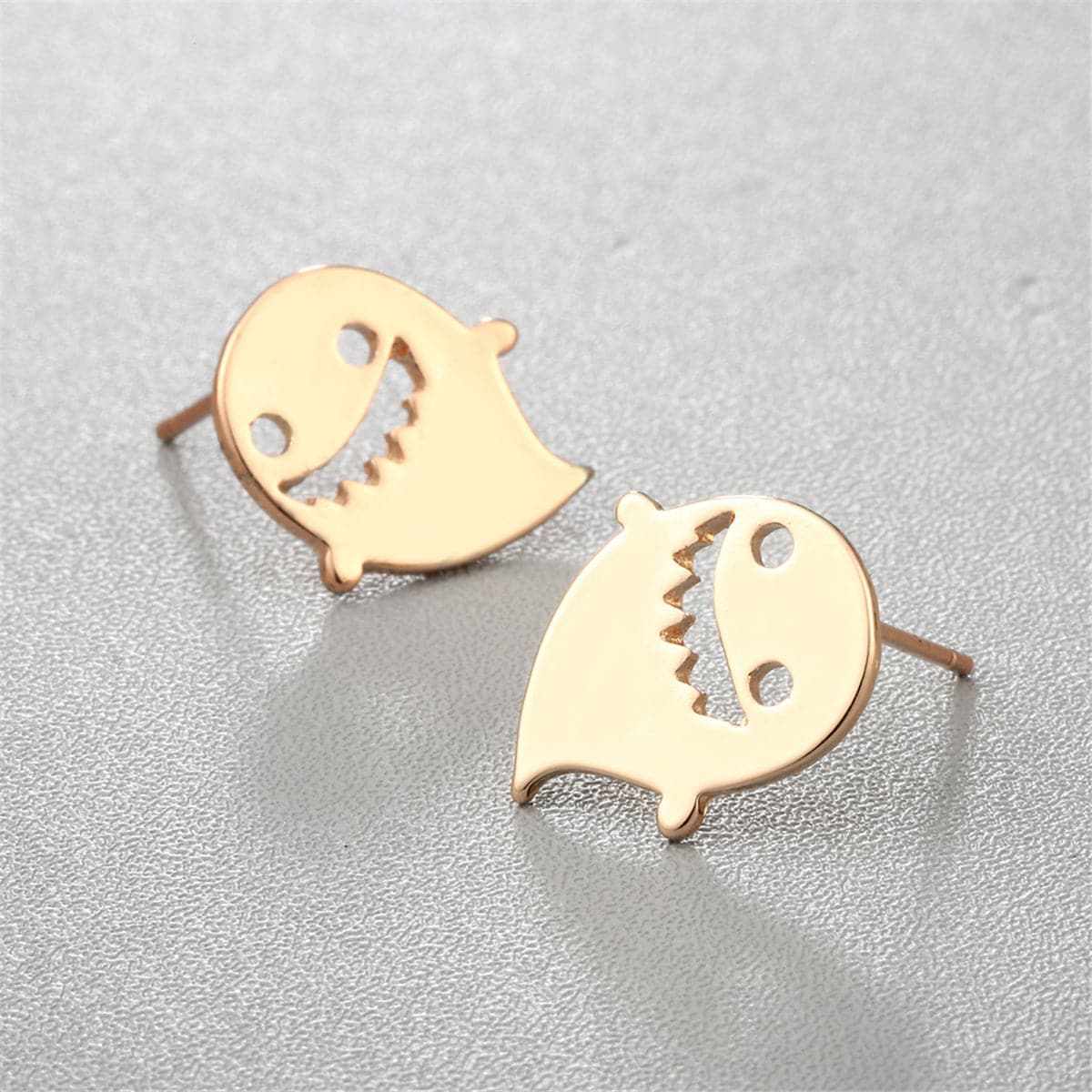 Goldtone Ghost Stud Earrings