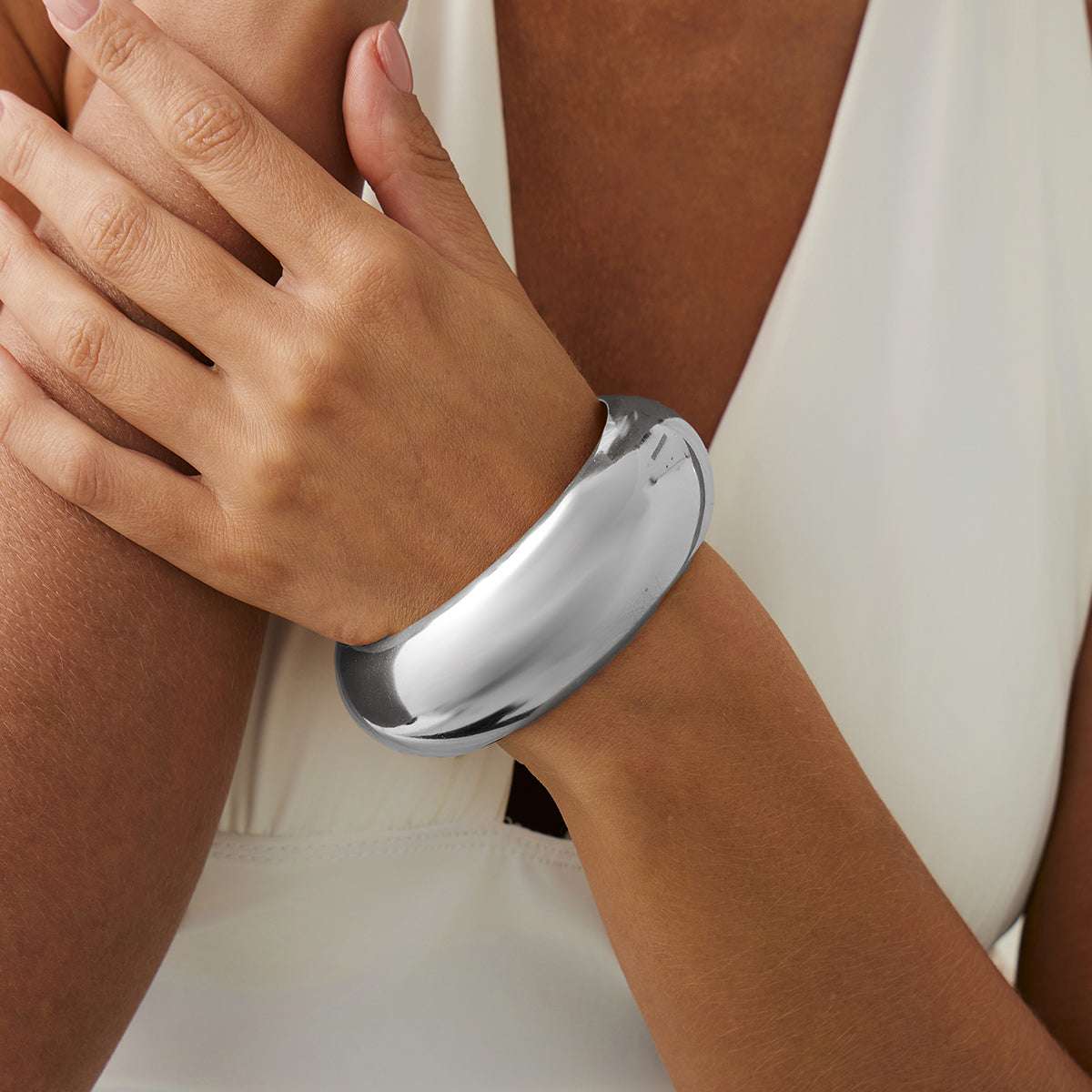 Silvertone Bangle Bracelet