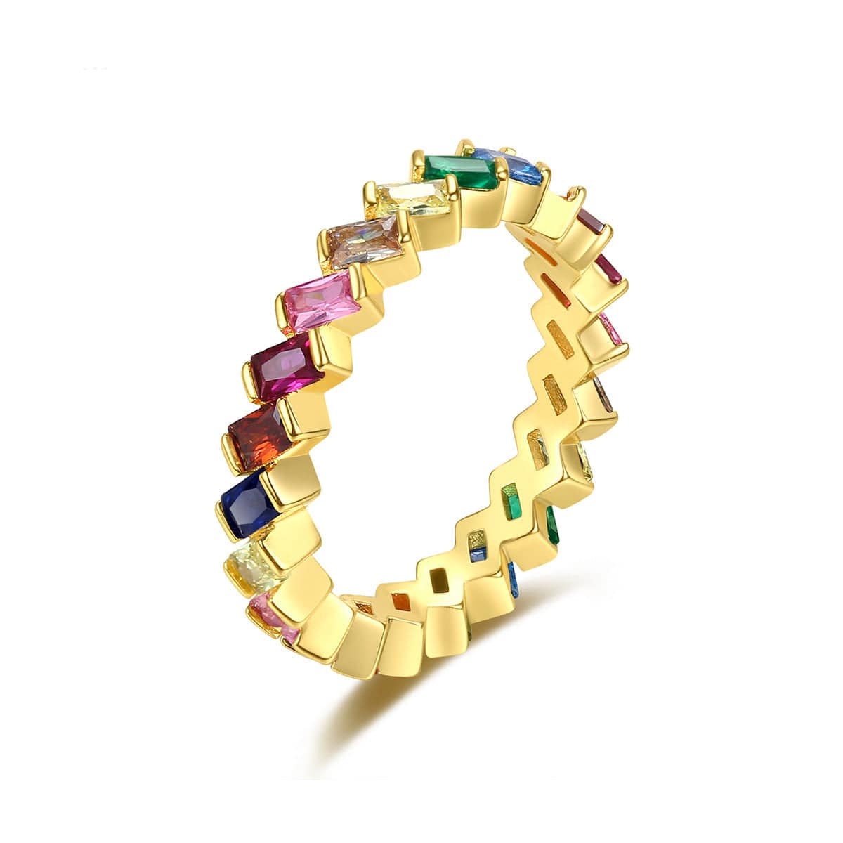 Multicolor Crystal & Goldtone Band
