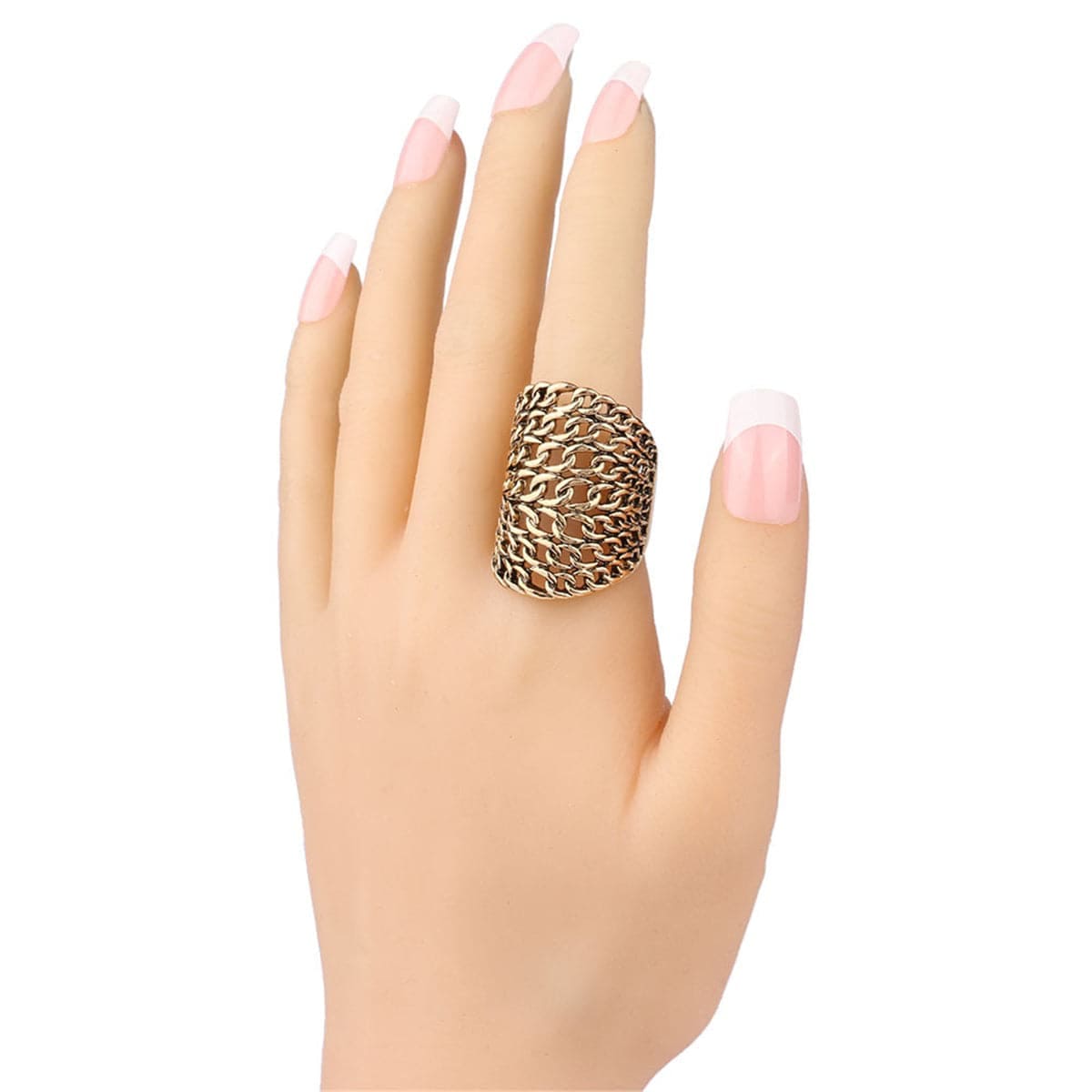 Goldtone Figaro Ring