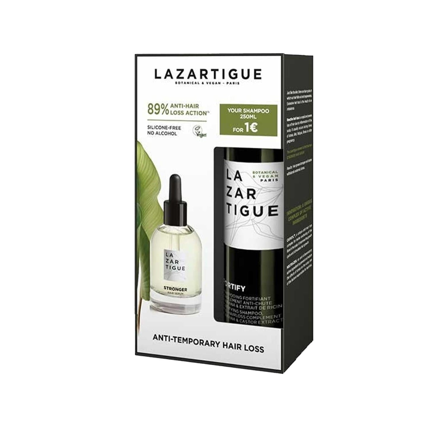 Lazartigue Grow Stronger Hair Care Set: Anti Hair Fall Shampoo & Strengthening Serum for Hair Growth & Thinning Solution