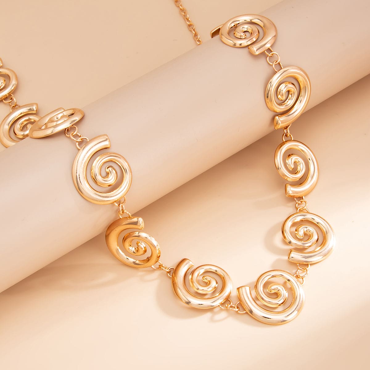 Goldtone Swirl Charm Waist Chain