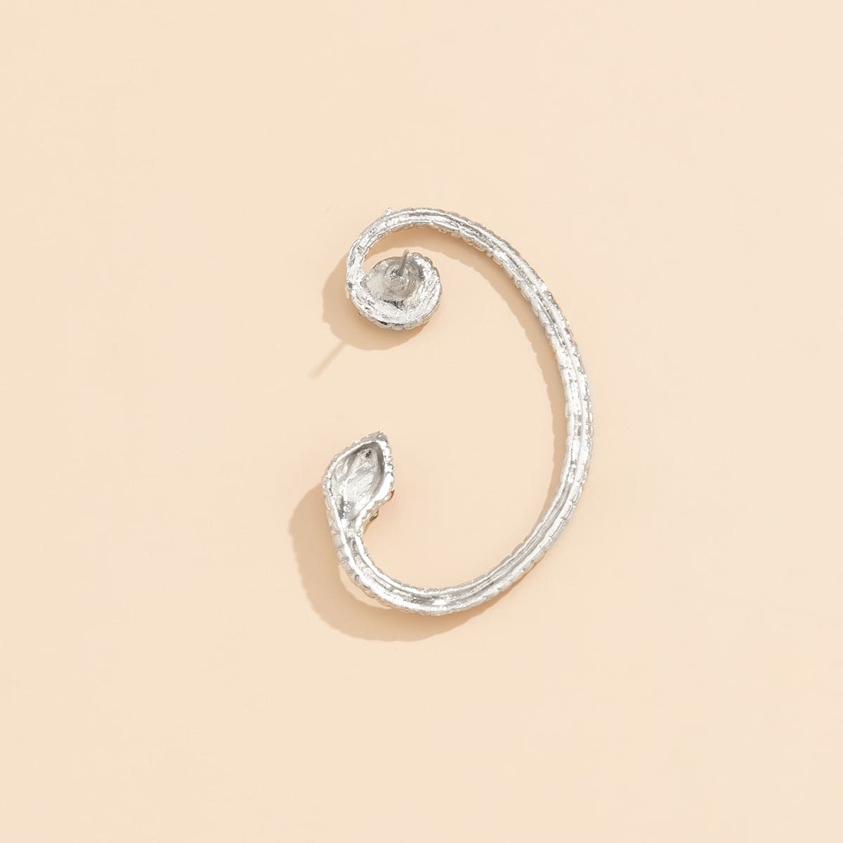 Cubic Zirconia & Silvertone Snake Ear Cuff