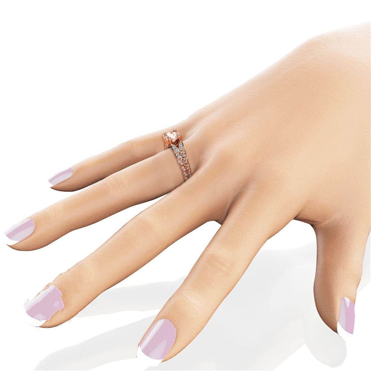 Pink Cubic Zirconia & Rose Goldtone Flower Edge Ring