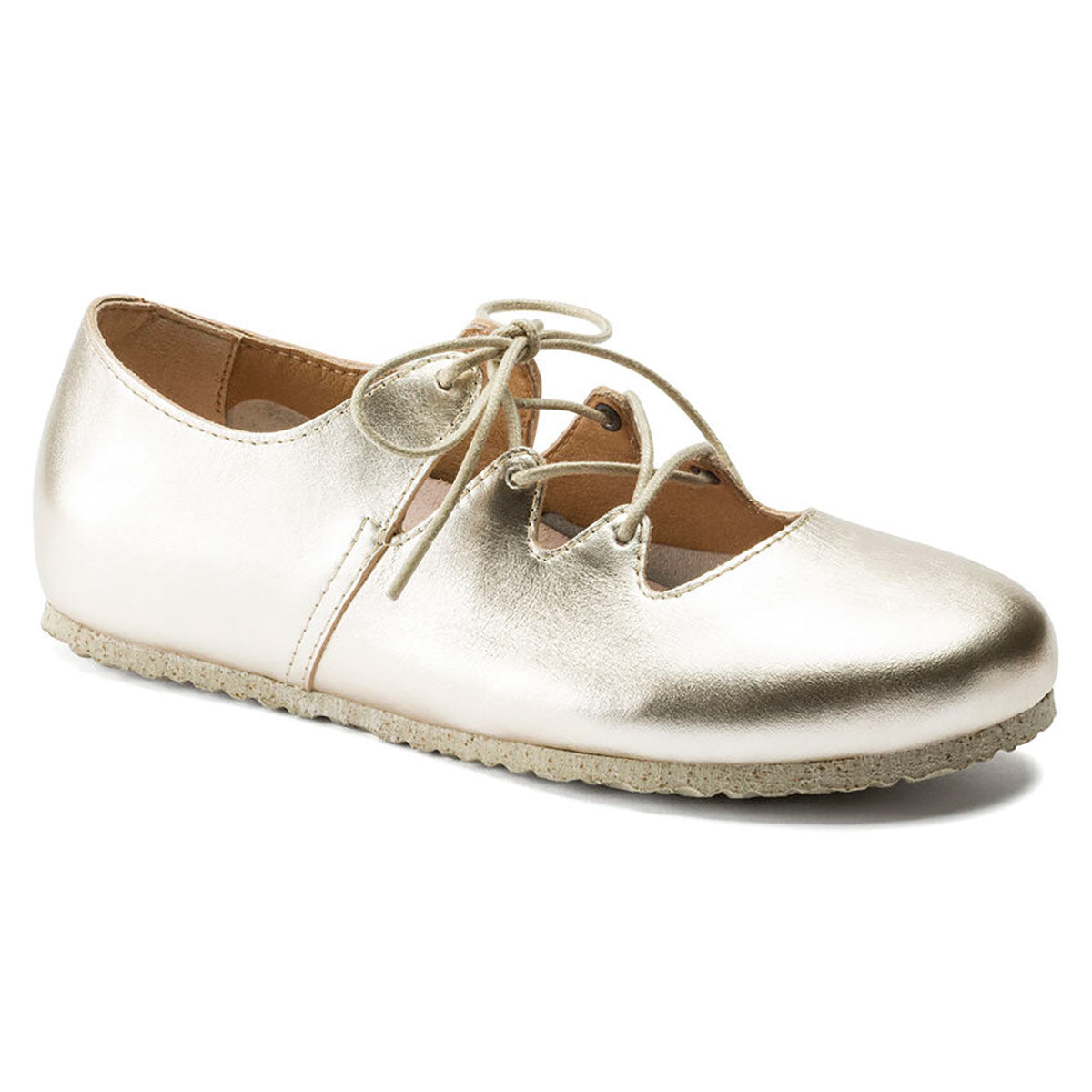 Birkenstock Women's Rye Natural Leather Gold Shoes – Zulily
