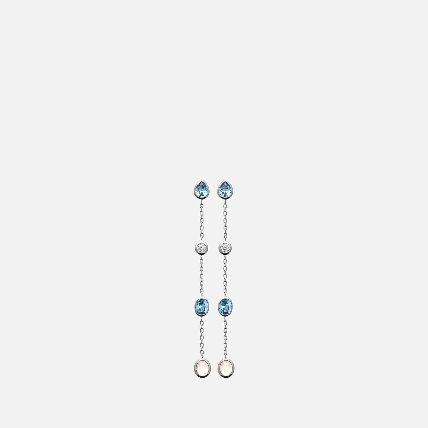 Celeste Multi-Stone Linear Drop Earrings