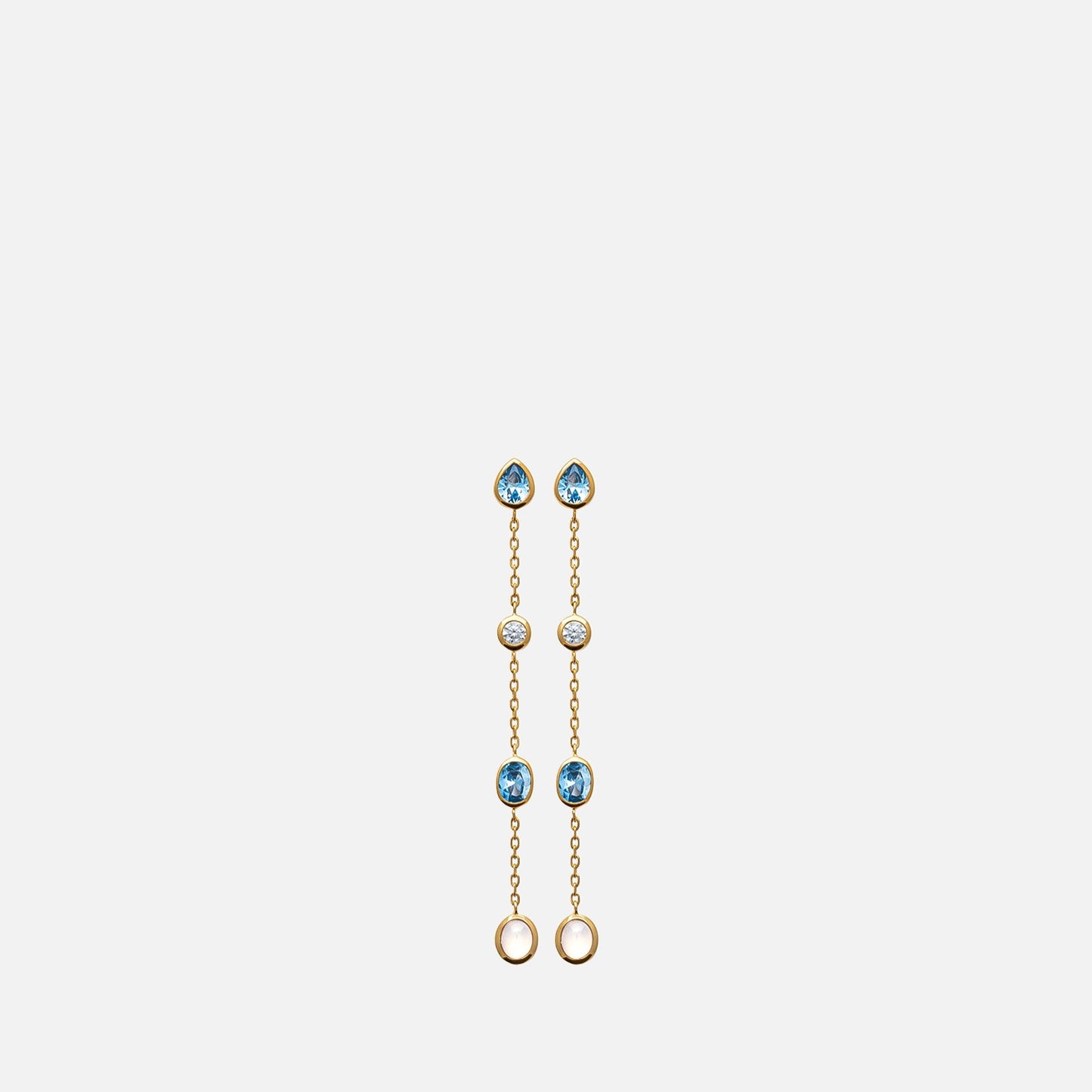 Celeste Multi-Stone Linear Drop Earrings