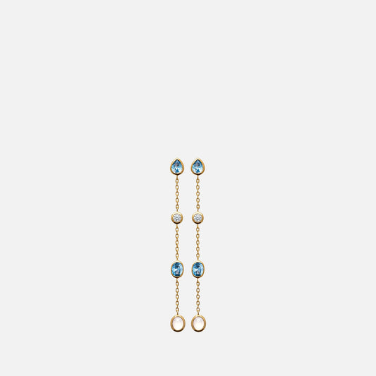 Celeste Multi-Stone Linear Drop Earrings