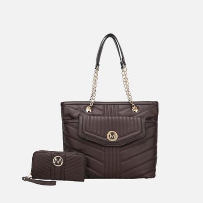 MKF Collection by Mia K. - Chiari Tote Bag and Wallet Set