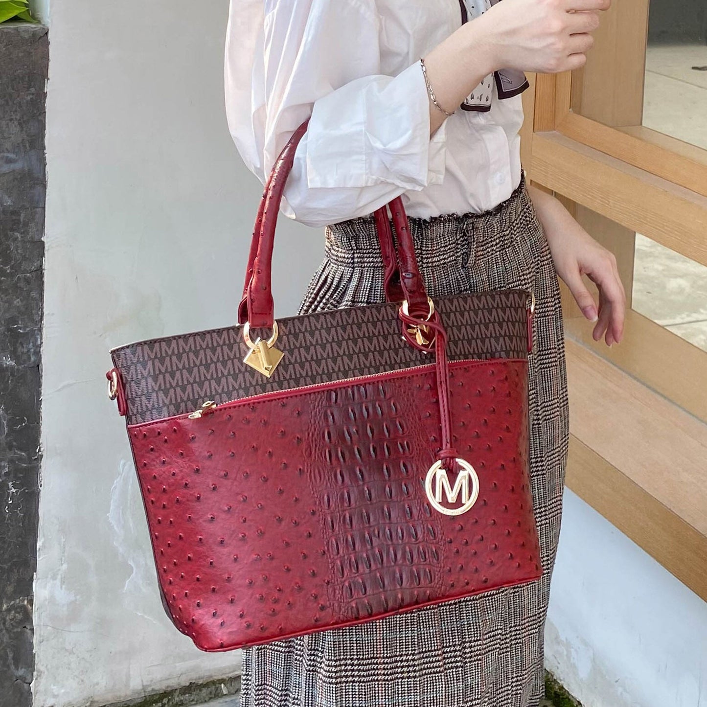 MKF Collection by Mia K. - Grace Signature Tote Bag
