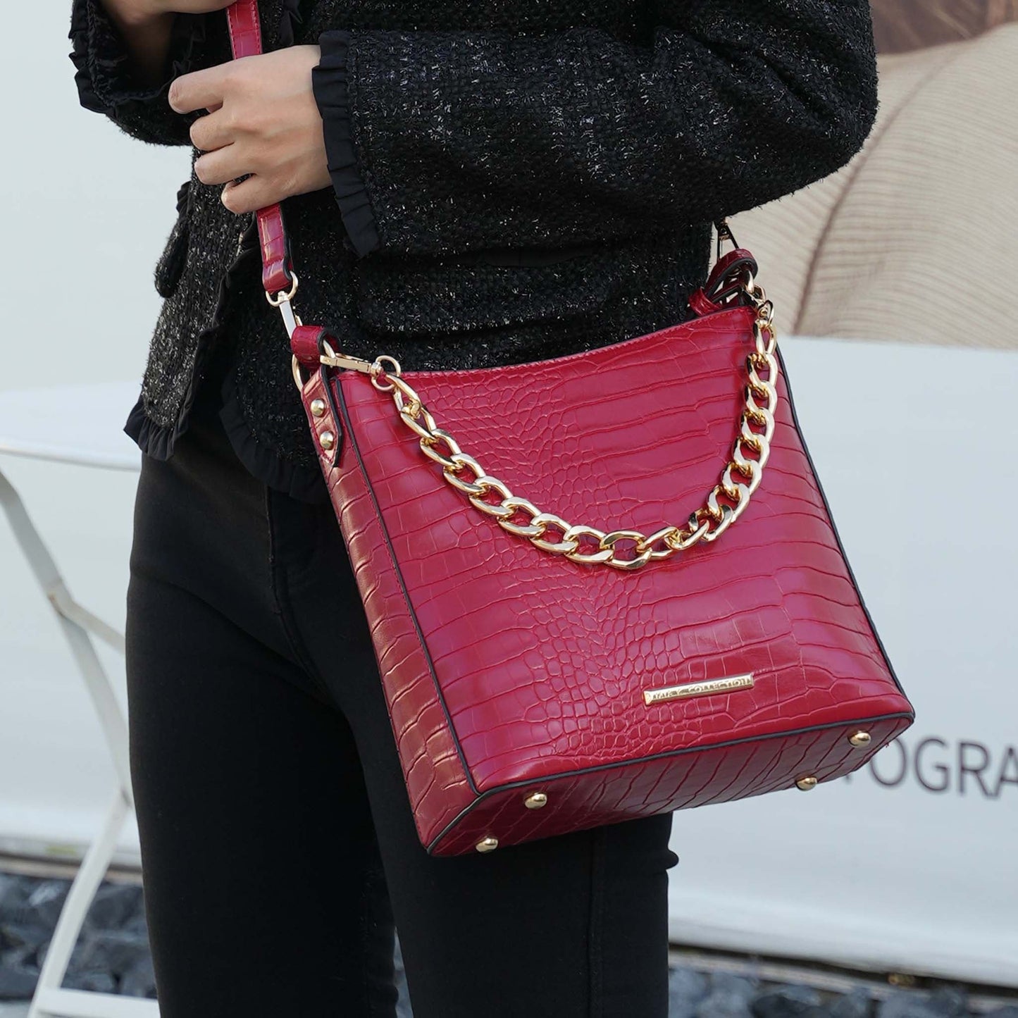 MKF Collection by Mia K. - Bizzy Embossed Shoulder Bag