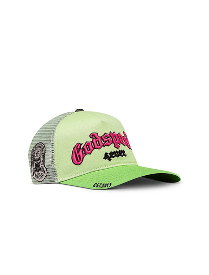 Godspeed Gs Forever Trucker Hat - Lime/Pink