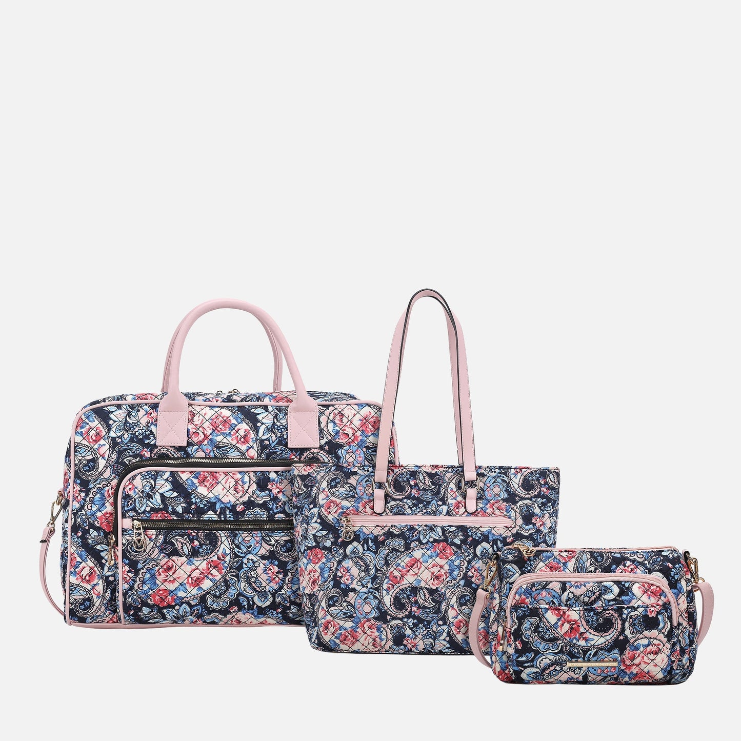 Zoe Quilted Cotton Weekender and Crossbody Bag