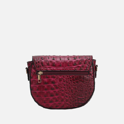 MKF Collection by Mia K. - Amalia Solid Croc Crossbody Bag