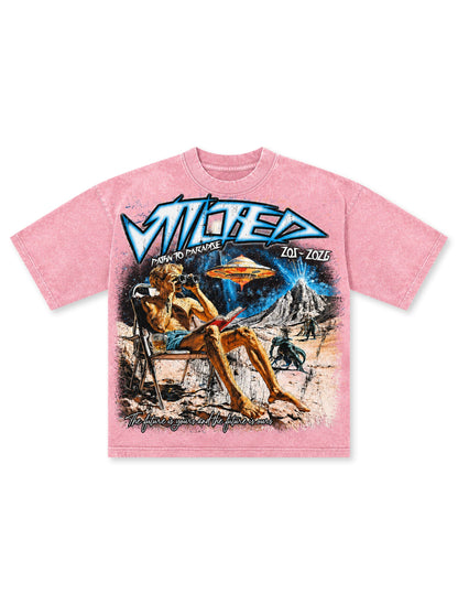 Vtilted Phenomenon Tee - Pink Wash