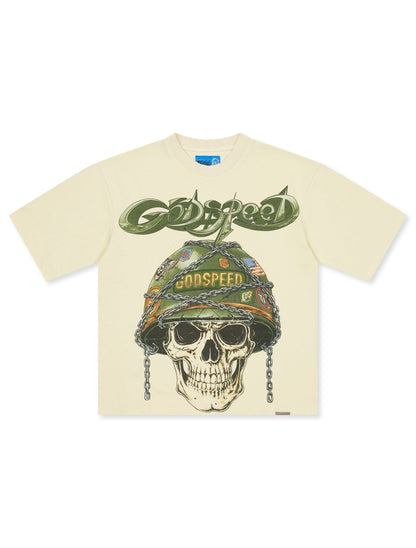 Godspeed Badges of Honor II Boxy Tee - Bone