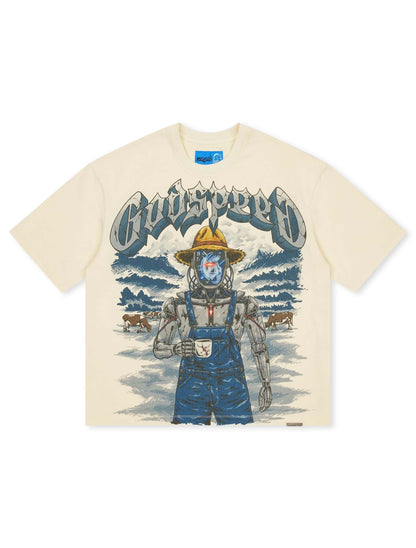 Godspeed Aura Farm II Boxy Tee - Bone