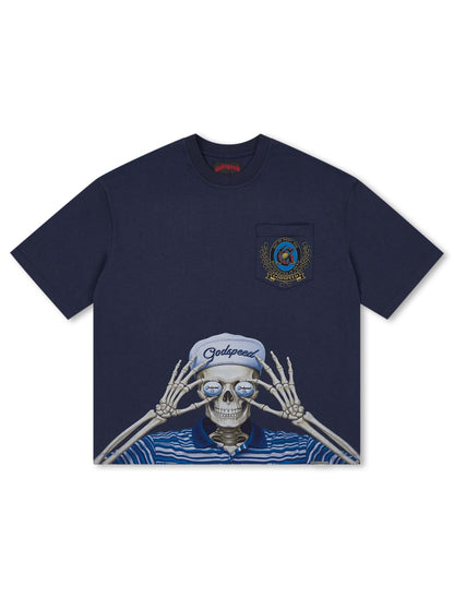 Godspeed Golf Days Pocket Boxy Tee - Navy