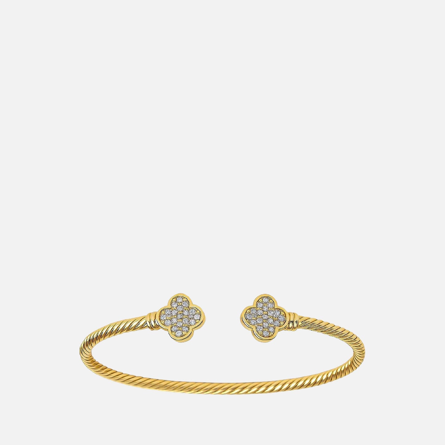 Pave Clover Cuff