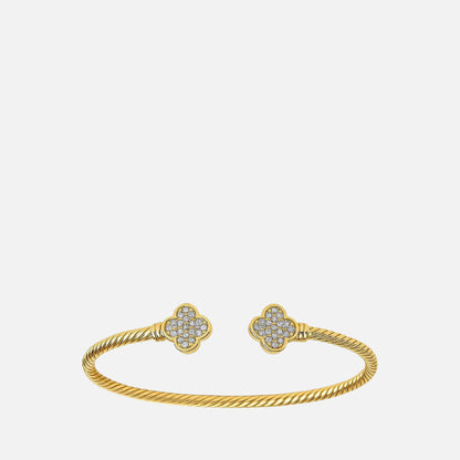 Pave Clover Cuff