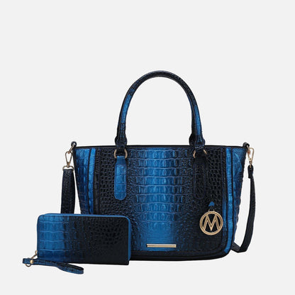 Bonnie Croc-Embossed Handbag and Set