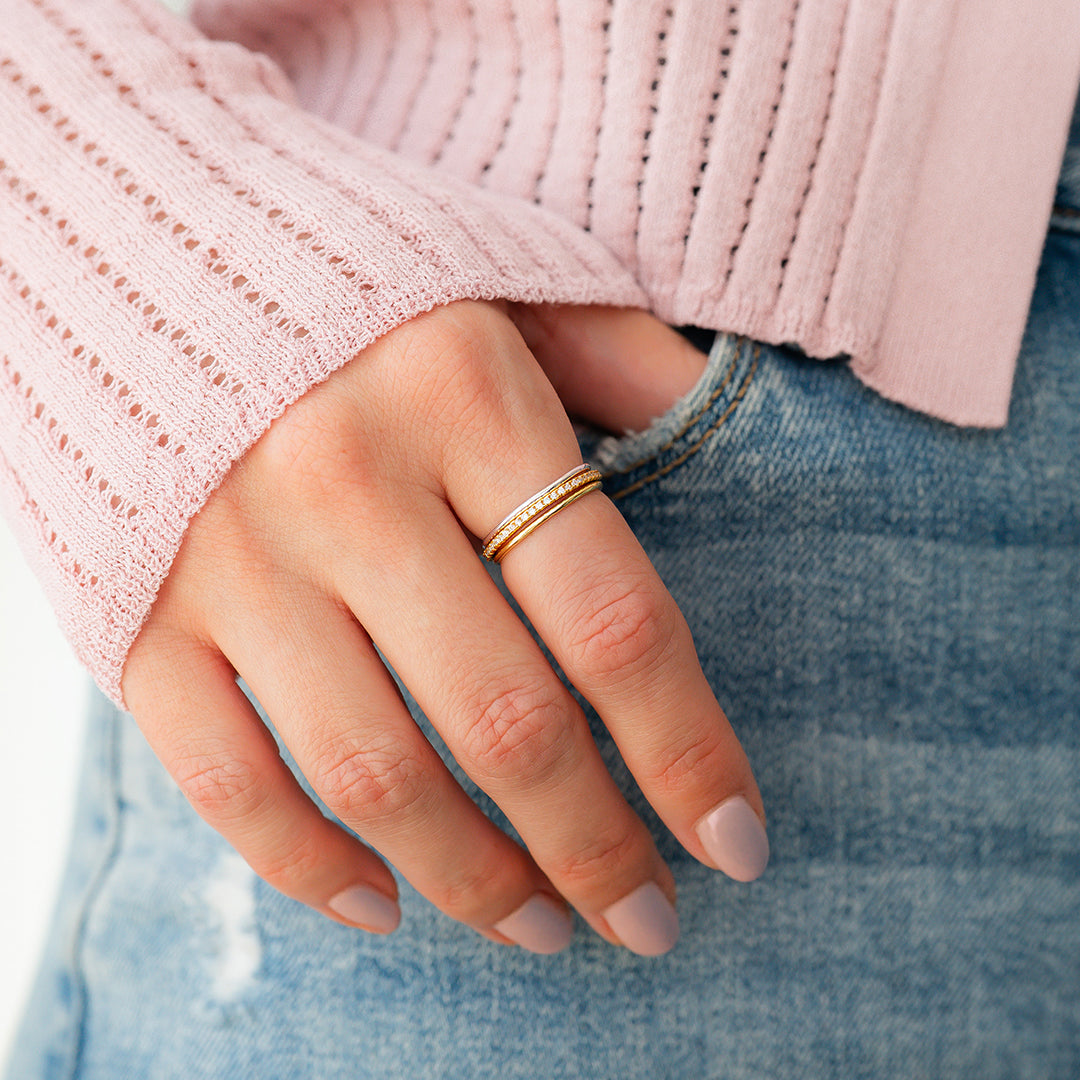 Mint & Lily Gold and Silver Stacking Ring Set