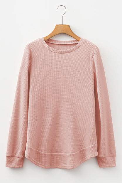 Threaded Pear Allison Waffle Long Sleeve Top