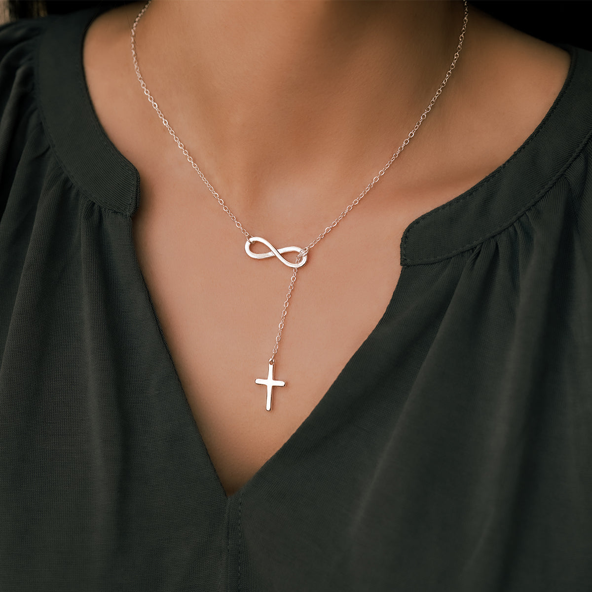Mint & Lily Infinity Cross Pendant Necklace