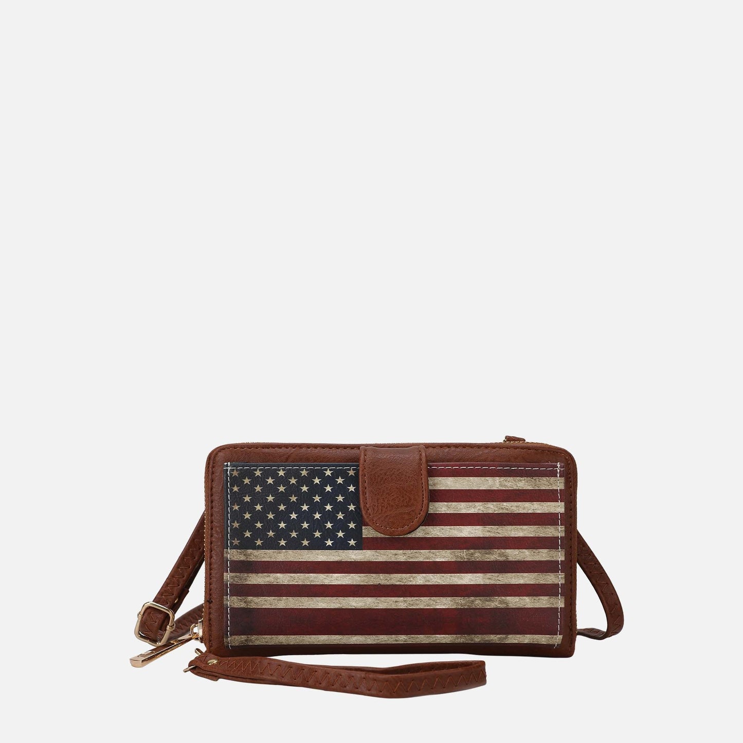 Kiara Printed Flag Phone Crossbody Bag