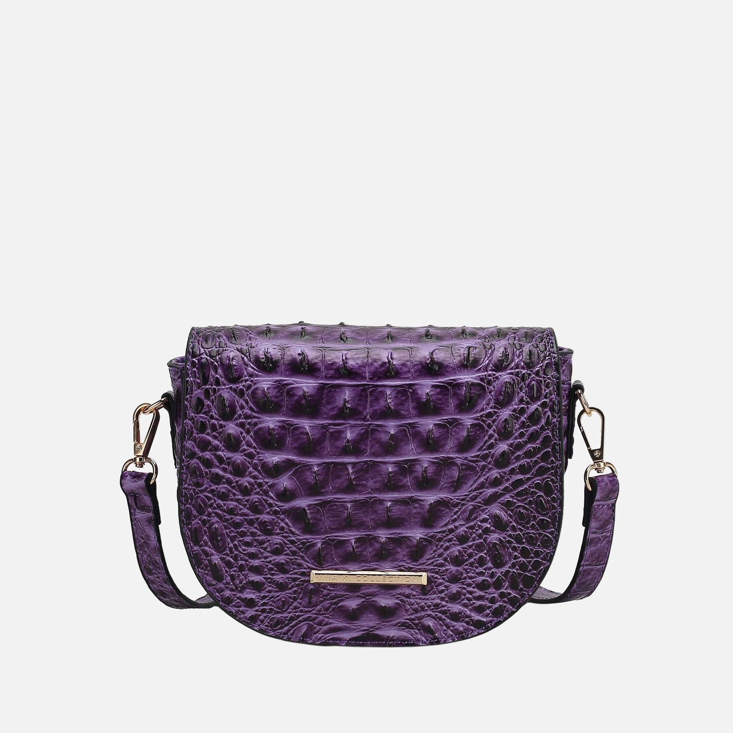 MKF Collection by Mia K. - Amalia Solid Croc Crossbody Bag