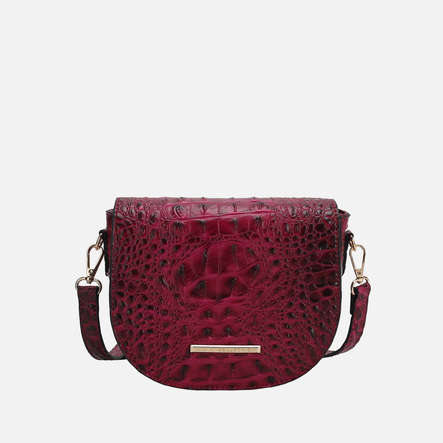 MKF Collection by Mia K. - Amalia Solid Croc Crossbody Bag