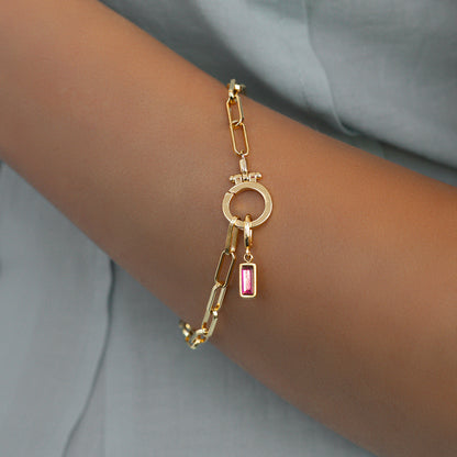 Mint & Lily Dainty Baguette Birthstone Charm