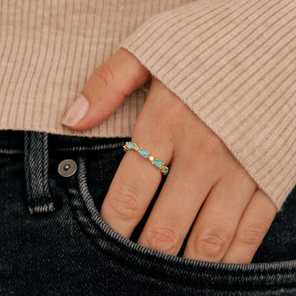 Mint & Lily Eternity Fire Opal Ring