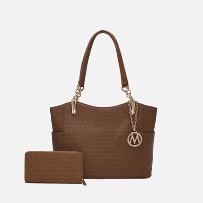 MKF Collection by Mia K. - Savannah Signature Tote Bag and Wallet Set
