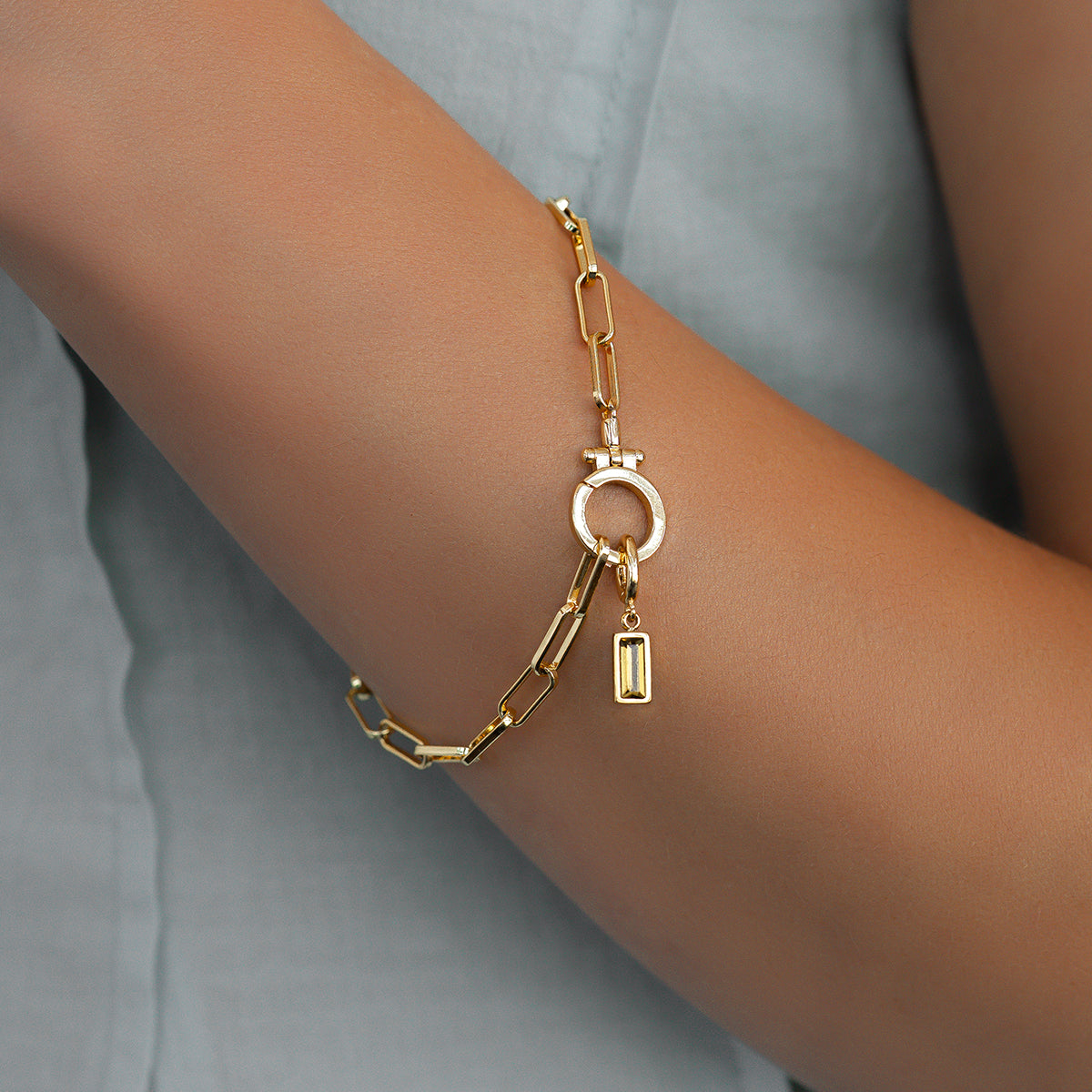 Mint & Lily Dainty Baguette Birthstone Charm
