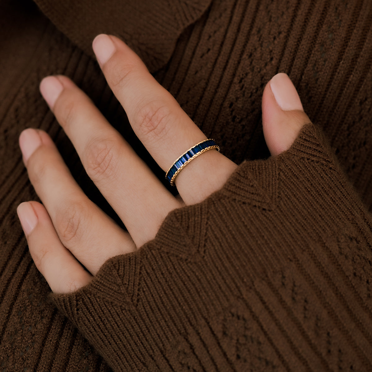 Mint & Lily Baguette Birthstone Eternity Band