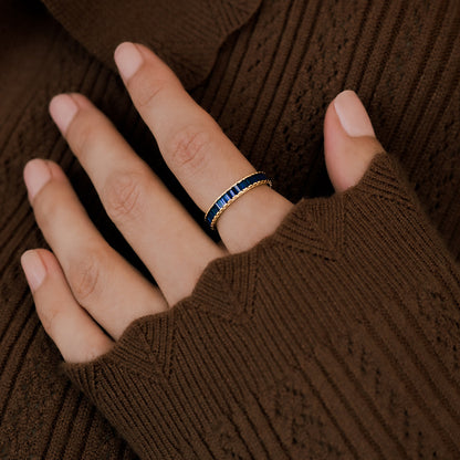 Mint & Lily Baguette Birthstone Eternity Band