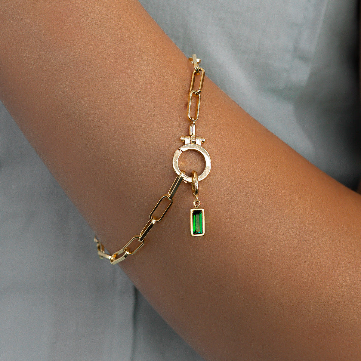 Mint & Lily Dainty Baguette Birthstone Charm