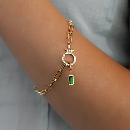 Mint & Lily Dainty Baguette Birthstone Charm