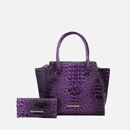 MKF Collection by Mia K. - Viridiana Croc Tote Bag and Set