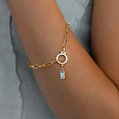Mint & Lily Dainty Baguette Birthstone Charm