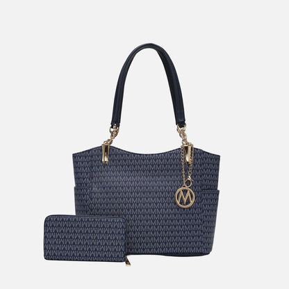 MKF Collection by Mia K. - Savannah Signature Tote Bag and Wallet Set