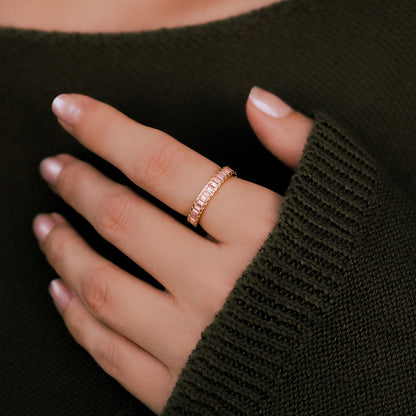 Mint & Lily Baguette Birthstone Eternity Band