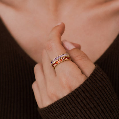 Mint & Lily Baguette Birthstone Eternity Band