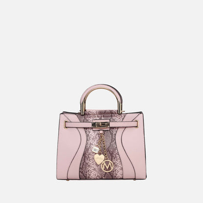 Cassia Snake embossed Satchel Bag